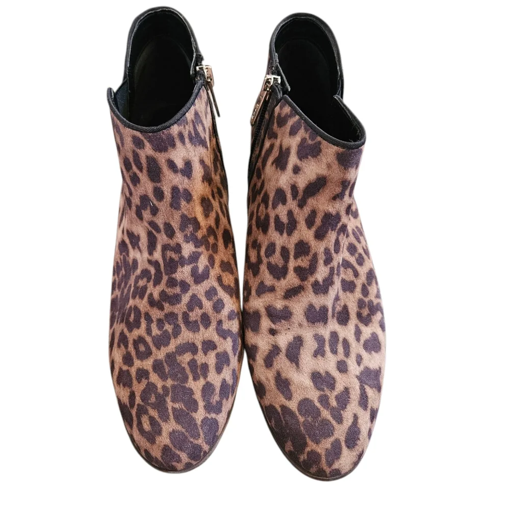 Sam Edelman Circus Preston Leopard Print Ankle Booties 9.5